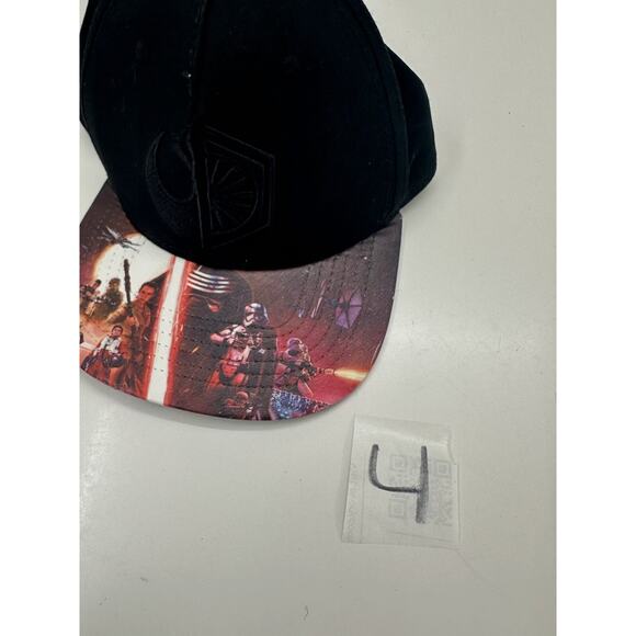Star Wars Snapback Hat Black Embroidered Logo Printed Brim One Size Fits All - Picture 10 of 10